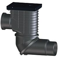 HL600NGHO Дождеприемник с чугунным верхом с горизонтальным входным патрубком для декоративной облицовки фасадов DN110/125